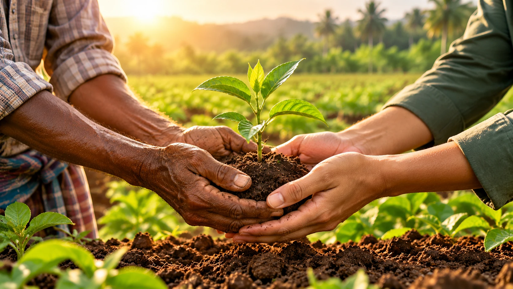 Decorative crop illustration for farmer support